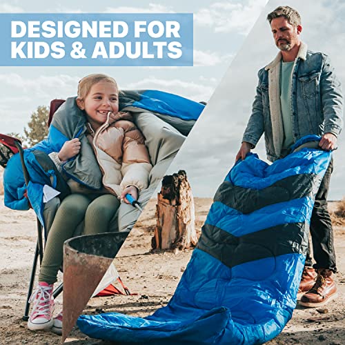 MalloMe Cold Weather Sleeping Bag - Ocean Blue 50-80°F
