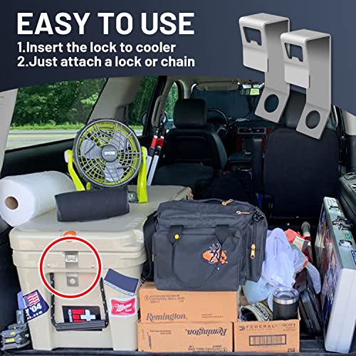 Cooler Lock Bracket 2 Pack with Portable Bottle Opener - Stainless Steel