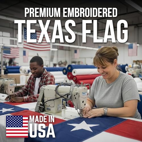 Rushmore Rose USA Texas Flag 4x6 ft Heavy Duty Outdoor Sewn State Banner with Brass Grommets