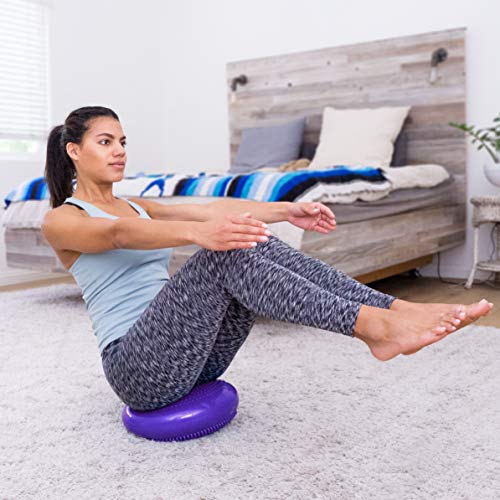 ProsourceFit Core Balance Disc Trainer 14-Inch Purple with Hand Pump
