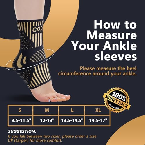 Copper Ankle Brace Support for Pain Relief - X-Large Pack of 2