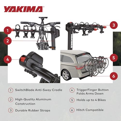4-Bike Hitch Mount Bike Rack - Fits 1.25" & 2" Receivers