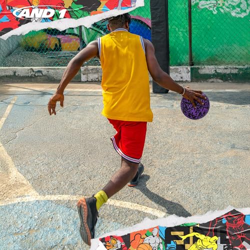 Official Size 7 Basketball - Purple Graffiti Design, Superior Grip