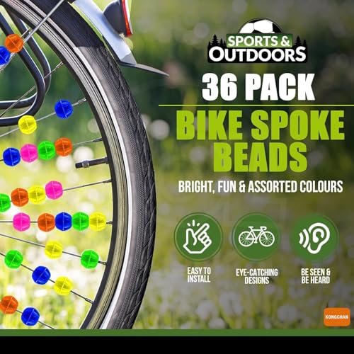 36 Pcs Colorful Bike Spoke Beads - Easy Clip-on Decorations
