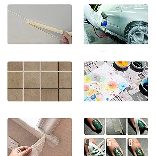 esowemsn 5 Rolls 2cm White Masking Tape Painters Tape Natural Rubber Adhesive Professional Grade Paint Tape for Decorating, Protecting, Painting, Labeling, Packing, Craft, Art