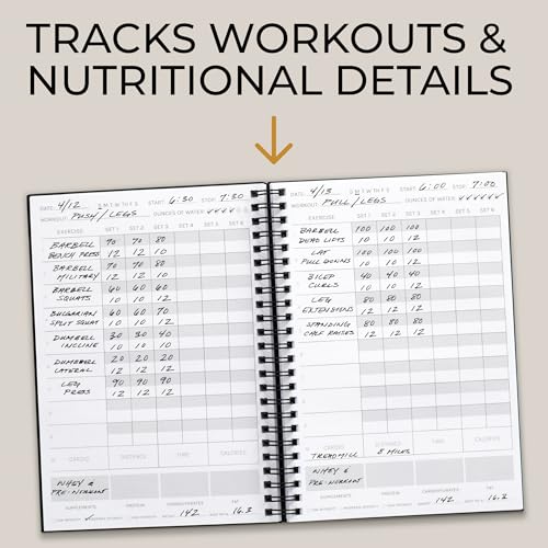 Workout Journal - Fitness Training Planner for Men & Women - Black