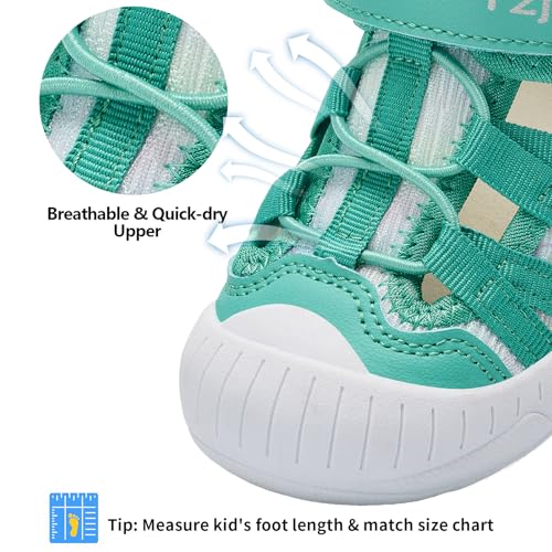 Kids Lightweight Water Shoes - Breathable Quick Dry Sandals - Green & Multi - Toddler
