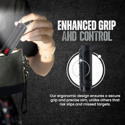 Maximum Strength Pepper Spray Keychain - Black Tactical Self Defense