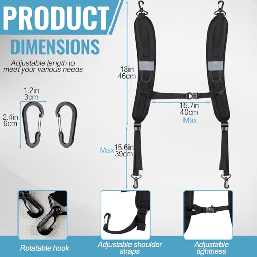 PAASTAI Adjustable Padded Backpack Shoulder Straps Black Plastic Replacement