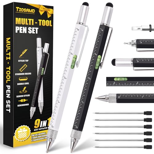 9-in-1 Multitool Pen Set - Durable Aluminum Tech Tool with 6 Refills