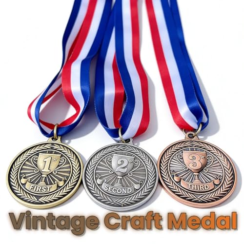 6pcs Award Medals Set - 1st 2nd 3rd Place Competition Medals for Sports & Events