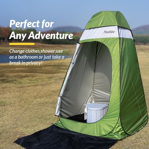 Thallike Black Camping Shower Tent 55x55x83 Privacy Pop-Up Shelter