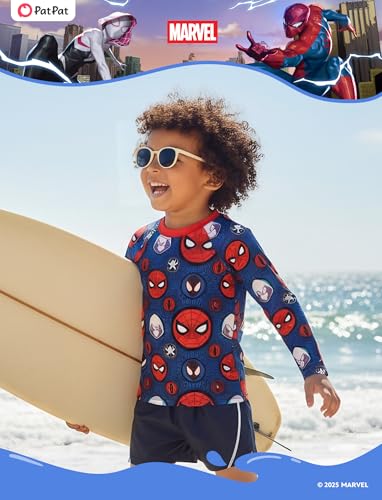 Spiderman Rash Guard Swim Shirt for Kids - 4-5T Dark Blue