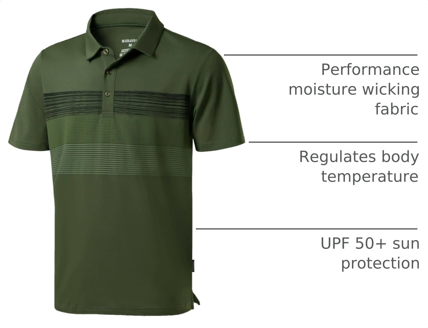 Men's Golf Shirts Dry Fit Moisture Wicking Performance Short Sleeve Collared Polo Shirts for Casual Athletic Business (Dark Green Stripe, 4XL)