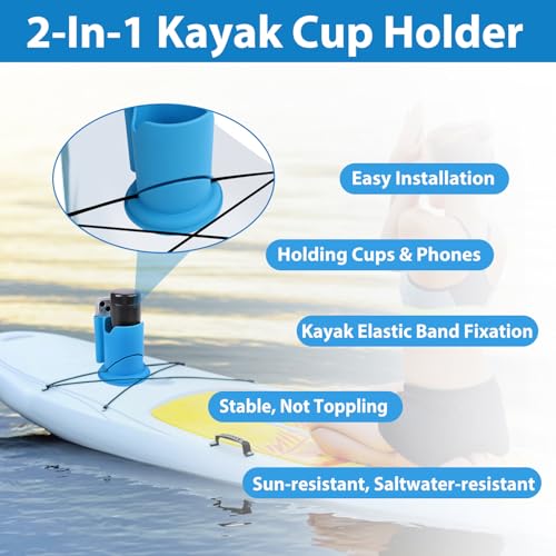 Paddleboard Cup Holder - 2 in 1 Drink & Phone Holder - Blue