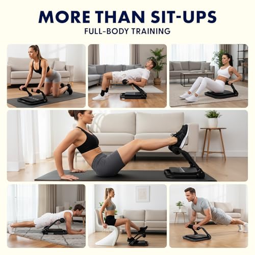 Adjustable Ab Trainer Machine for Full-Body Workout - Black