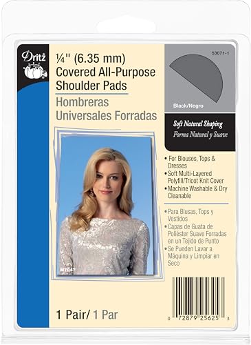 Shoulder Pads - Covered All-Purpose, 1/4 Inch, Black