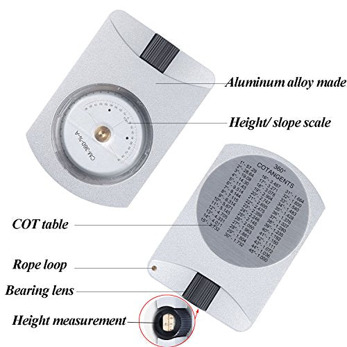Mini Aluminum Clinometer - Angle & Height Measurement Tool