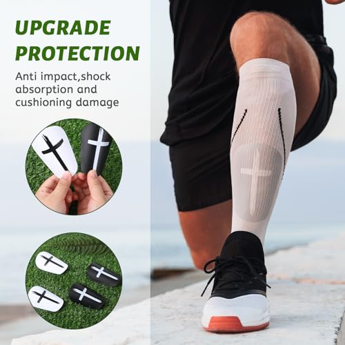 Mini Soccer Shin Guards for Kids - 2 Pairs (10-12 Years)