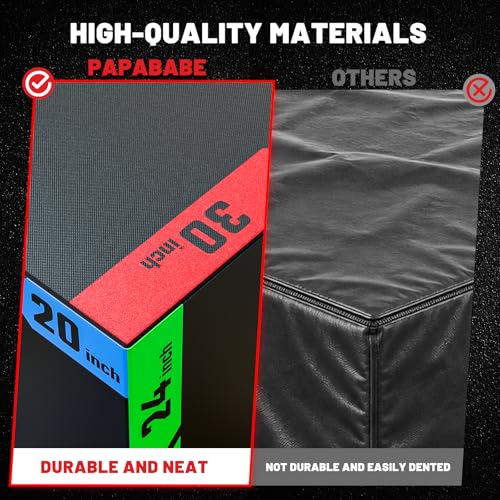 3-in-1 Plyo Box - Anti-Slip, Lightweight Foam - 12x14x16 Inch