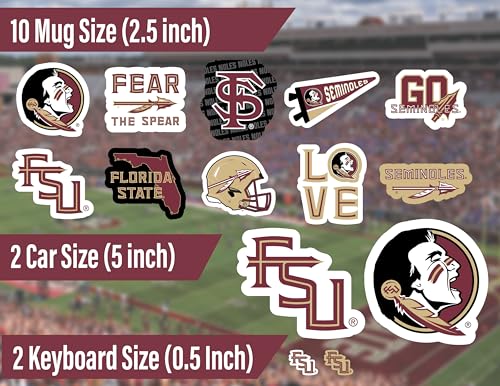 Florida State Seminoles Stickers & Decals Set - 14 Pieces