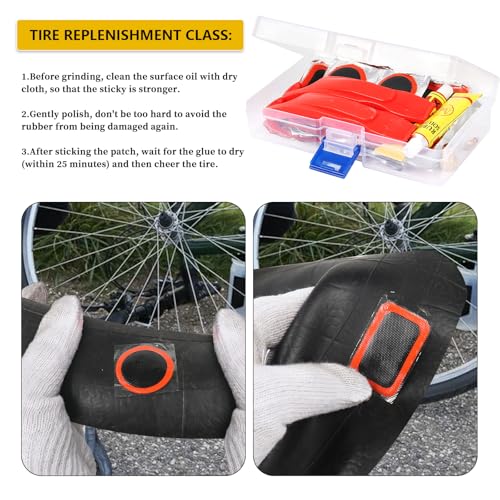 80-Piece Bike Tire Repair Kit with Self-Adhesive Patches