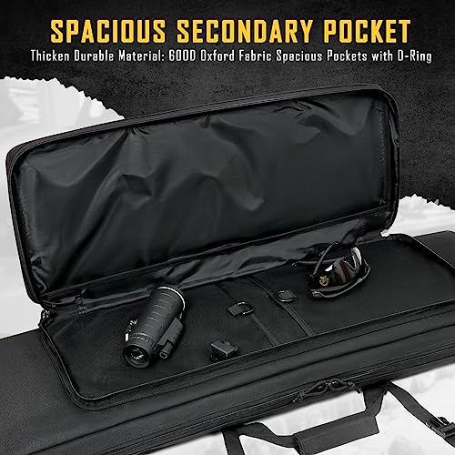 Double Rifle Case Bag with Pistol Storage - Soft Padded Tactical Backpack