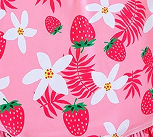 Toddler Girl Swimsuit One-Piece Rash Guard with Flower Print 1-2T - YAGATA