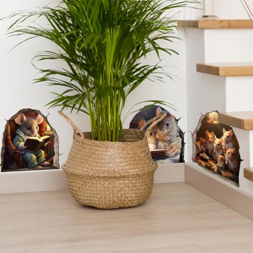 1 Pc Funny 3D Mouse Hole Realistics Wall Sticker,Mouse in a Hole Wall Decal Fun Art, Water Proof Funny,Walls D?cor, Stickers