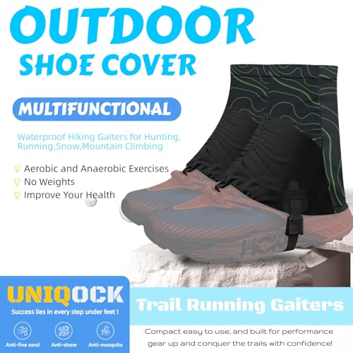 Waterproof Hiking Gaiters - Breathable Ankle Gaiters, Graphic Green