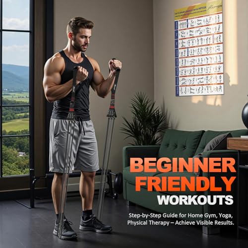 Heavy Resistance Bands Set with Handles - 150LBS Grey
