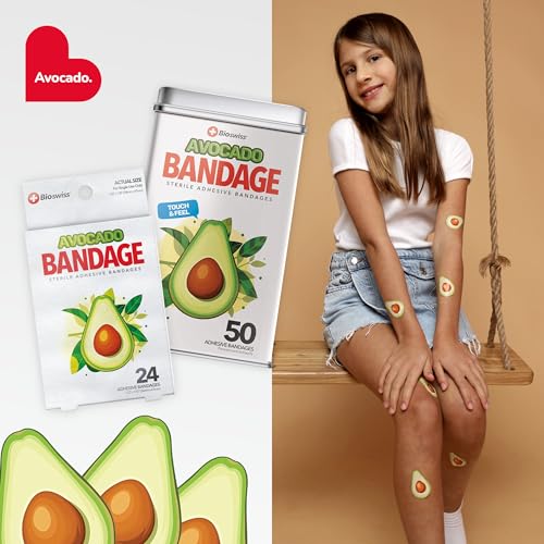 Avocado Shaped Bandage Set - 24 Count, Latex Free & Sterile