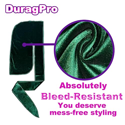Velvet Durag for Men - Green, Enhanced Durability & Compression