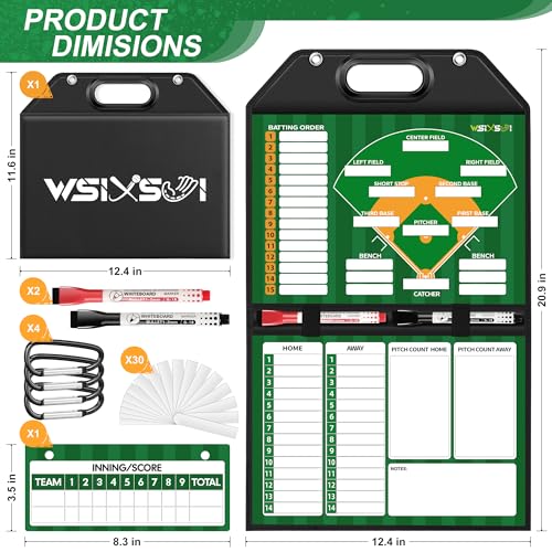 Magnetic Baseball Lineup Board - Foldable Coaching Tool