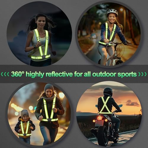 High Visibility Reflective Running Vest - Adjustable Safety Gear for Jogging, Biking, Walking