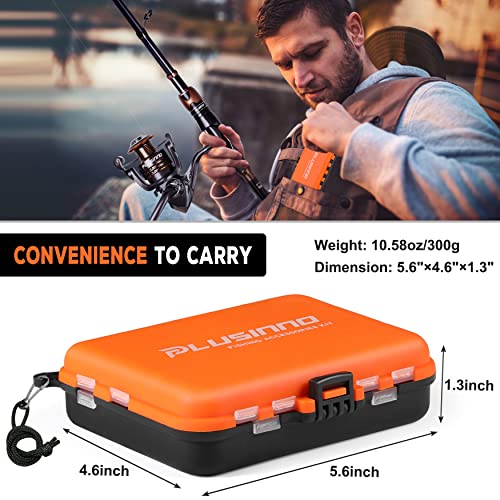 PLUSINNO 201pcs Fishing Tackle Kit with Box – Includes Hooks, Weights, Swimbait/Spinner Blades for Bass Trout Bluegill Crappie