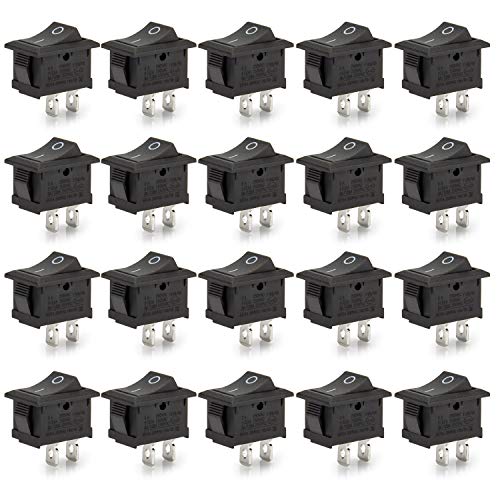 20 Pcs Mini Boat Rocker Switch SPST On/Off 6A/250V 10A/125V