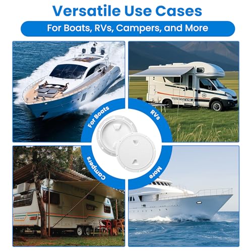 TOKCKYBL White 6In Boat Hatch - Premium ABS Round Non-Slip Inspection Cover