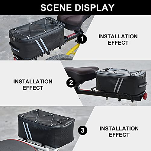Tookie 8L Waterproof Bicycle Rear Seat Cargo Bag with Rain Cover