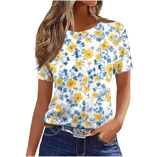 Women's Casual Printed T-Shirts - Vintage Graphic Short Sleeve Tops