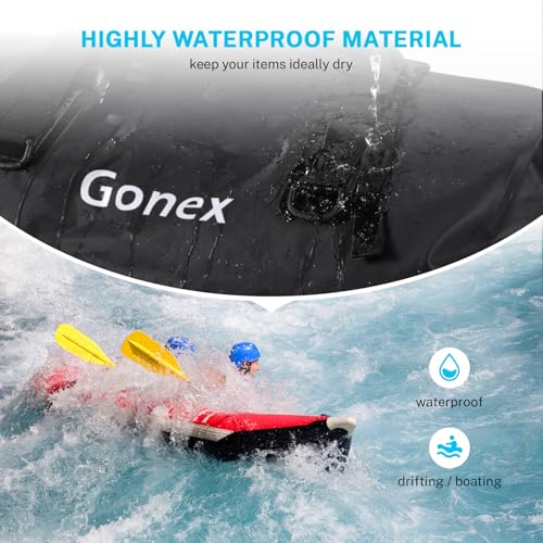 Gonex Waterproof Duffel Bag 80L Black Travel Dry Bag for Kayaking & Outdoors