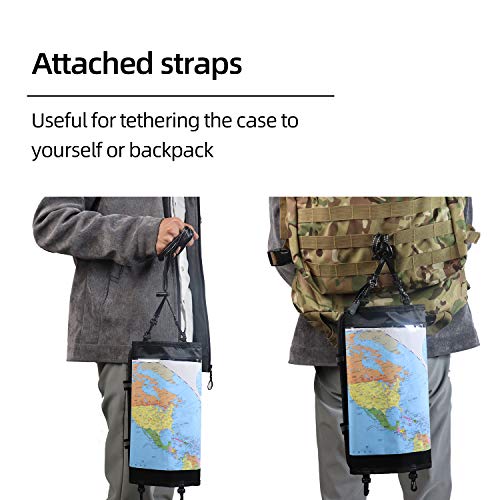 KOSIBATE Map Case, Waterproof Military Hiking Pouch Holder with Clear