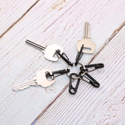 Mini Alloy Spring Snap Hooks - Quick Release Keychain Clips - Black