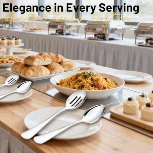 4-Piece Serving Spoon Set - 8.5-Inch Solid & Slotted Spoons