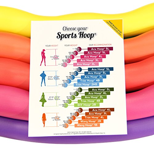 Weighted Hula Hoop - 4 lb Medium Fitness Workout Hoop (Rainbow Colors)