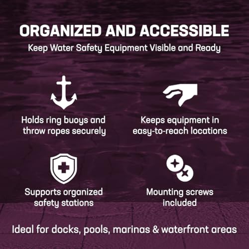 Aluminum Ring Buoy J-Hook Mounting Bracket for Marine & Dock Safety
