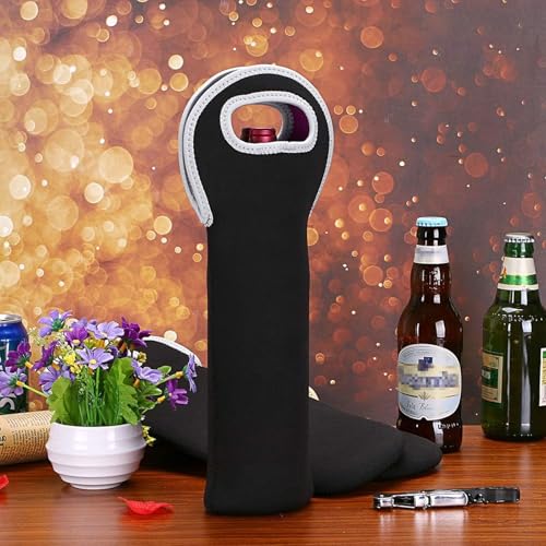 Insulated Neoprene Wine Carrier Tote Bag Set of 3 - Portable Bottle Holders