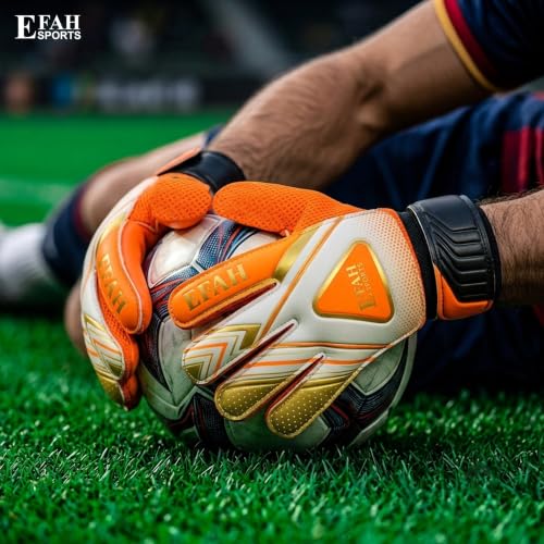 Goalkeeper Gloves for Kids - Size 4, Orange, Ages 6-9