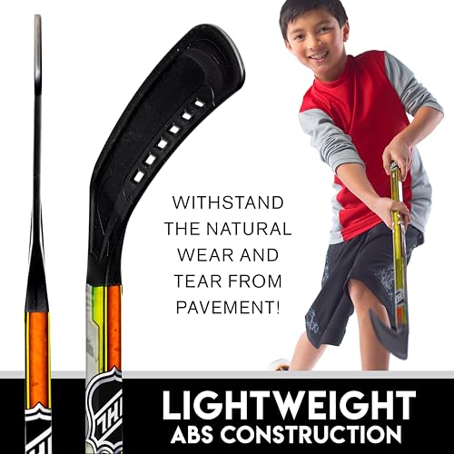 Kids Street Hockey Stick Set - 2 Youth Sticks & 1 Ball