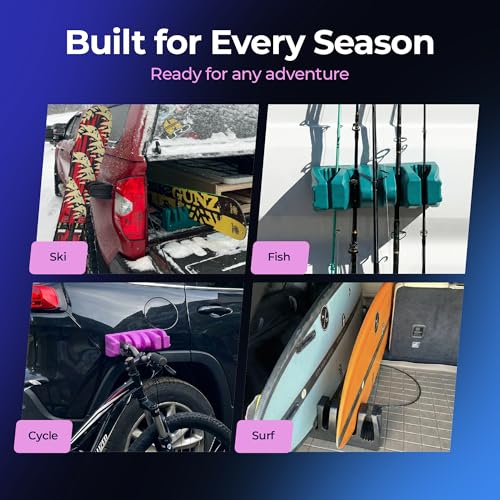 Portable Magnetic Ski & Gear Mount - 2-Pack for Skis, Snowboards, Bikes